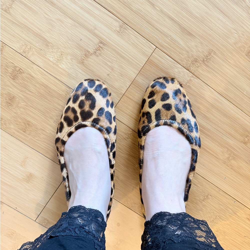 Zara Leopard natural calfskin flats